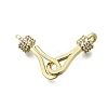 Brass Cubic Zirconia Hook and S-Hook Clasps LS-KK-Q048-05G-1