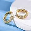 Brass Micro Pave Clear Cubic Zirconia Hoop Earrings EJEW-R025-17G-3