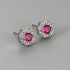 Valentine's Day Brass Clear Cubic Zirconia Stud Earrings WGA37BF-09-1