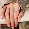 2Pcs Heart 925 Sterling Silver Micro Pave Clear Cubic Zirconia Finger Rings for Women FS-WG4005F-06-5