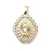 Brass Micro Pave Cubic Zirconia Pendants KK-P336-01F-G-1