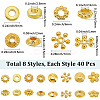320Pcs 8 Styles Tibetan Style Alloy Spacer Beads FIND-SC0020-27-2