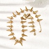304 Stainless Steel Spiked Cone Link Chain Necklaces for Women NJEW-G192-01G-2