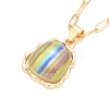 Rainbow Color Pride Necklace NJEW-H160-03G-1