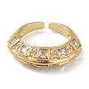 Brass Micro Pave Clear Cubic Zirconia Cuff Rings RJEW-L100-001G-1