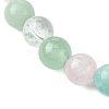 Natural Amazonite & Rose Quartz & Quartz Crystal & Green Aventurine Round Beaded Stretch Bracelets BJEW-JB10910-10-3