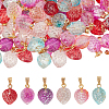 60Pcs 6 Colors Two Tone Transparent Spray Painted Glass Pendants GLAA-HY0001-47-1