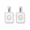 304 Stainless Steel Pave Shell Pendants STAS-G327-01P-G-1