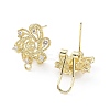 Hollow Star Brass Micro Pave Cubic Zirconia Stud Earrings Finding KK-E083-08G-2