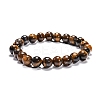 Natural Tiger Eye Beaded Stretch Bracelets B072-7-2