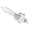 Acrylic Imitation Pearl & Glass Angel Connector Charms PALLOY-MZ00288-4