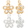 12Pcs 2 Styles Rack Plating Brass Cubic Zirconia Charms ZIRC-BBC0002-73-1