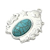 304 Stainless Steel with Dyed Synthetic Turquoise Pendants STAS-G374-05S-13-2