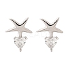 925 Sterling Silver Stud Earrings EJEW-D317-02P-4
