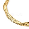 304 Stainless Steel Braided Cuban Link Chain Necklace for Women LS-NJEW-P271-04G-2
