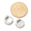 304 Stainless Steel Micro Pave Clear Cubic Zirconia Huggie Hoop Earrings EJEW-C096-55P-3