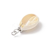Natural Cowrie Shell & Alloy Pendants PALLOY-JF03937-5