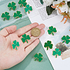 12Pcs Saint Patrick's Day Alloy Enamel Shamrock Brooch JEWB-FH0001-64A-3