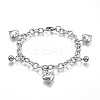 Tarnish Resistant 304 Stainless Steel Charm Bracelets LS-BJEW-G544-12P-1