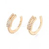 Brass Micro Pave Clear Cubic Zirconia Cuff Earrings EJEW-T047-52G-1