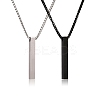 2Pcs 2 Color Stainless Steel Minimalist Rectangle Pendant Necklaces Set JN1123A-1