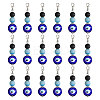 18Pcs Handmade Evil Eye Lampwork Bead & Natural Black Agate Pendant Decorations HJEW-CA00078-1