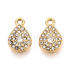 304 Stainless Steel Rhinestone Charms STAS-N110-36G-1