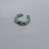 Enamel Flower of Life Twist Wave Open Cuff Ring JR921A-1