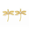 Brass Cubic Zirconia Pendants ZIRC-I062-03G-1