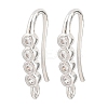 Brass Rhinestone Earring Hooks KK-C261-01B-P-1