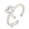 Rack Plating Brass Open Cuff Rings for Women RJEW-F162-01P-P-1