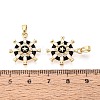 Brass Micro Pave Clear Cubic Zirconia and Enamel Pendants KK-T075-91A-G-3