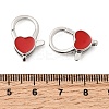 Heart Brass Enamel Lobster Claw Clasps KK-Z147-02P-01A-3