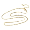 2MM Brass Textured Oval Link Chain Necklaces NJEW-P339-01A-G-4