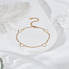 1Pc 304 Stainless Steel Heart Link Anklet with Cable Chains for Women AJEW-LP0006-58-3