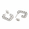 Non-Tarnish 304 Stainless Steel Chain Shape Stud Earrings LS-EJEW-F283-03P-2