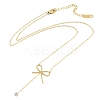 Ion Plating(IP) 304 Stainless Steel Crystal Rhinestone Bowknot Pendant Necklaces for Women NJEW-K276-27G-2