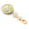 Synthetic Turquoise Chips Beads & Alloy Tree of Life Pendant Decorations HJEW-JM03129-03-4