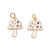 Brass Micro Pave Colorful Cubic Zirconia Pendants X-KK-C100-09G-6