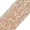 AB Color Plated Transparent Glass Beads Strands GLAA-G127-01H-1