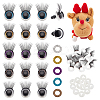 20Pcs 5 Colors Glitter Plastic Doll Craft Eyes with Eyelashes AJEW-PH0011-77-1