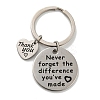 1Pc Teacher's Day Gift 201 Stainless Steel Word Thank You Keychains KEYC-FS0001-08-1