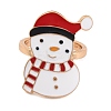 Christmas Theme Alloy Enamel Open Cuff Ring RJEW-C106-02G-KCG-2