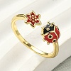 Brass Enamel Cuff Rings for Women RJEW-F196-02A-G-1