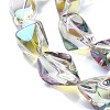 Half Rainbow Plated Electroplate Transparent Glass Beads Strands EGLA-E060-01A-HR02-3