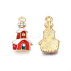 Rack Plating Alloy Enamel Pendants ENAM-N055-147C-3