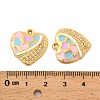 304 Stainless Steel with Crystal Rhinestone Enamel Pendants STAS-G358-11G-3