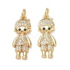 Brass Micro Pave Black Cubic Zirconia Pendants CU-CBA9AFC-01G-01-1