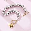 304 Stainless Steel Beaded Stretch Bracelets for Women BJEW-C089-06GP-3