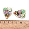 Rack Plating Alloy Enamel and ABS Imitation Pearl and Glitter Powder Pendants ENAM-T091-63A-3